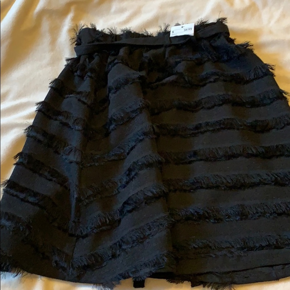 Black ruffle skirt